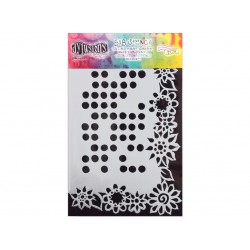 Dylusions Stencil Dotted Flowers 5x8 by Crafters Workshop *